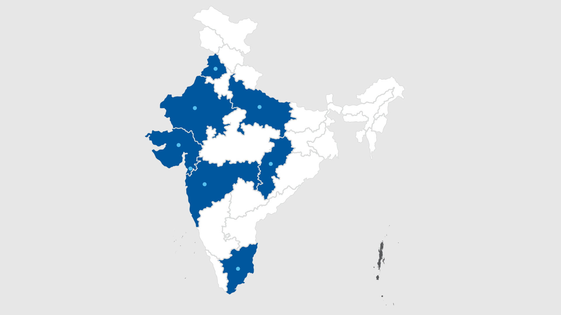 A map of India showing locations of co-funders